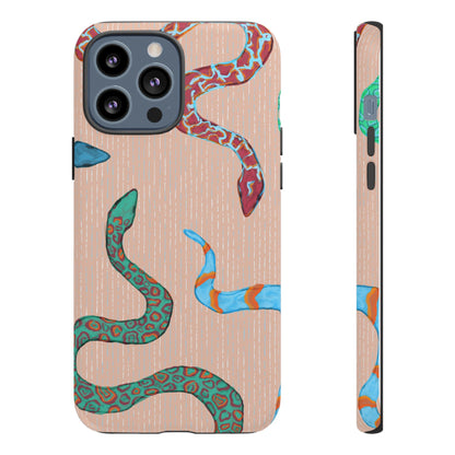 Colorful Snake Phone Case, Tough Phone Case, Unique Phone Cover, Animal Print Case, Gifts for Her, Trendy Accessories