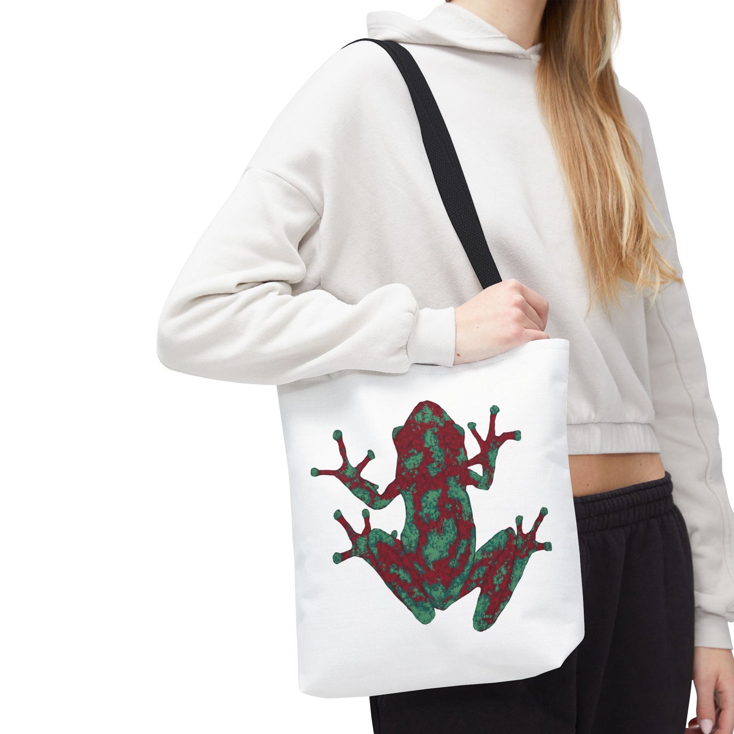 Frog Art Tote Bag, Eco-Friendly Shopping Bag, Nature Lover Gift, Stylish Reusable Tote, Unique Animal Print Purse