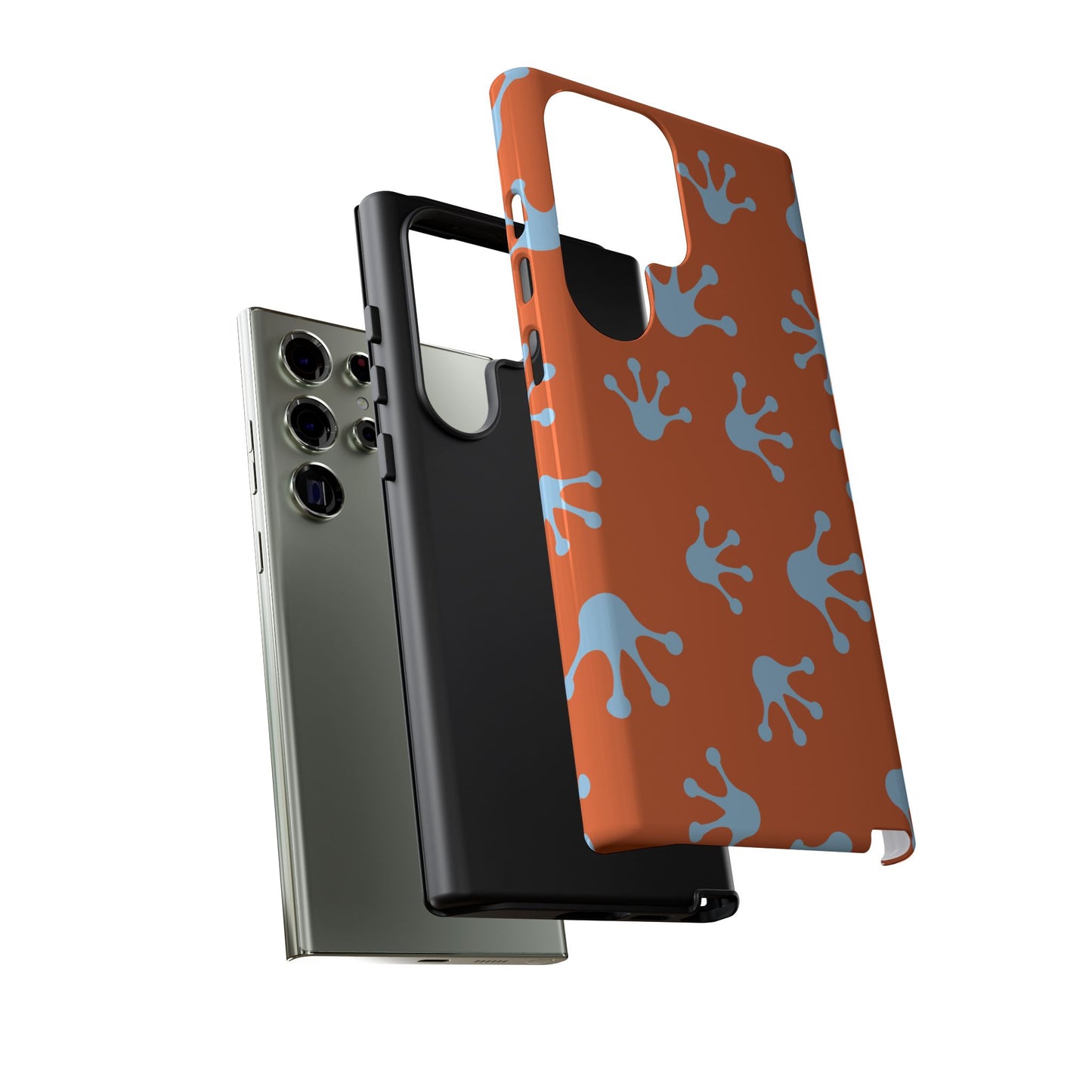 Frog Print Phone Case - Tough Cases, Orange Frog Design, Unique Gift, Fun Accessories, Vibrant Phone Cases, Cool Cases