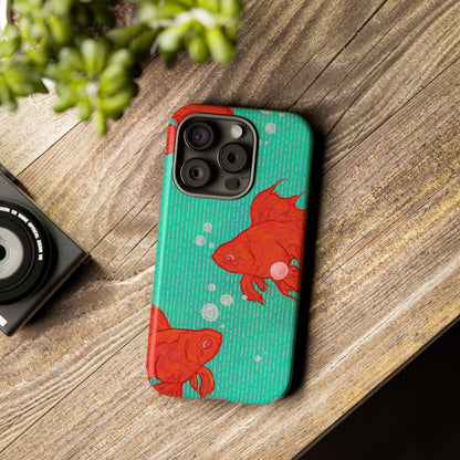 Vibrant Goldfish Phone Case, Colorful iPhone Cover, Ocean Vibe Accessory, Unique Gift for Fish Lovers, Cute Phone Cases