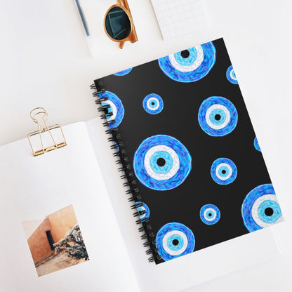 Evil Eye Spiral Notebook - Ruled Lines, Ideal for Journaling, School, Gifts for Students, Unique Note-taking, Mindfulness Journal