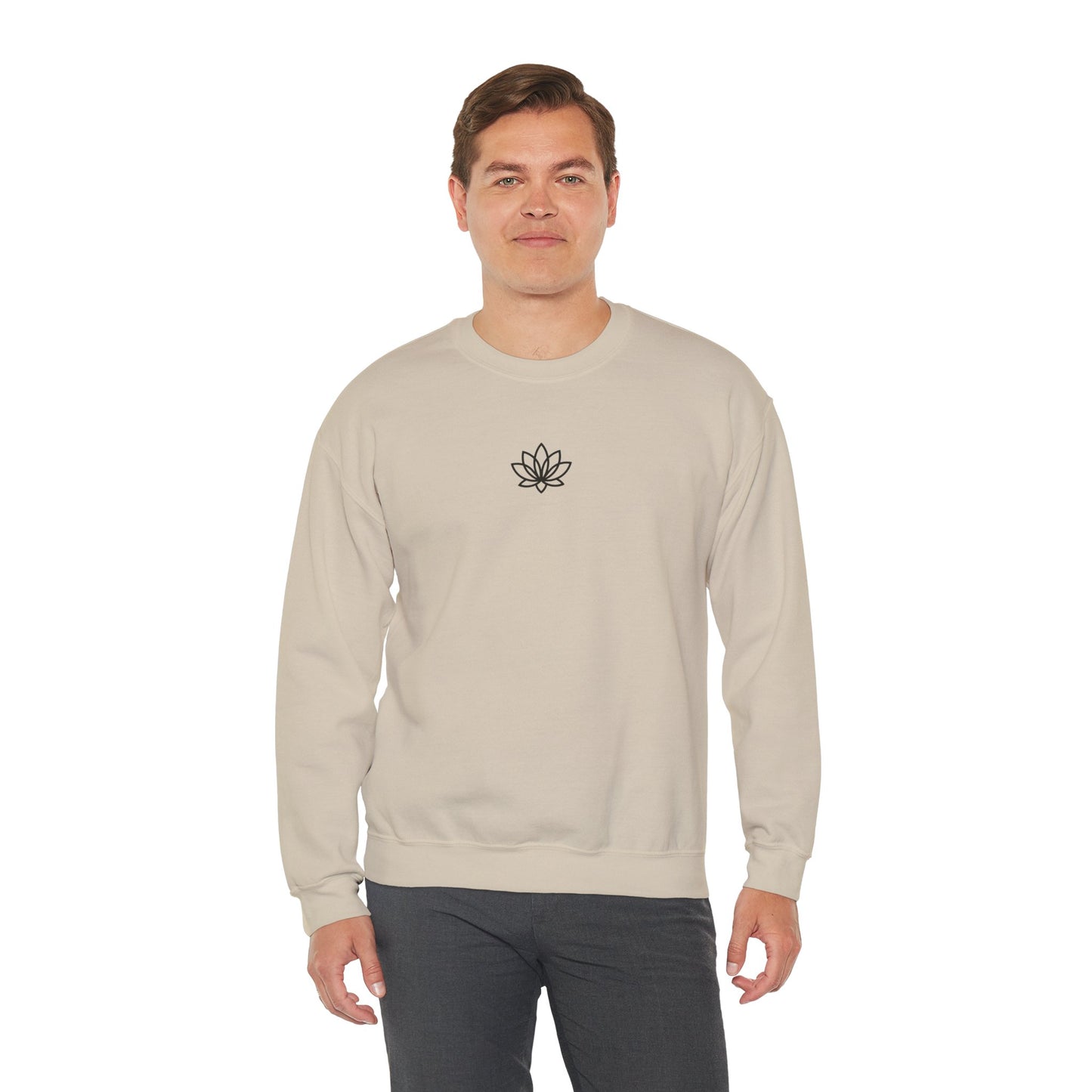 Lotus & Sun Graphic Sweatshirt, Relaxed Fit Crewneck, Perfect Gift for Spring, Cozy Fashion, Unisex Apparel, Gift for Him, Gift for Her, Fall Vibes, Autumn Crewneck