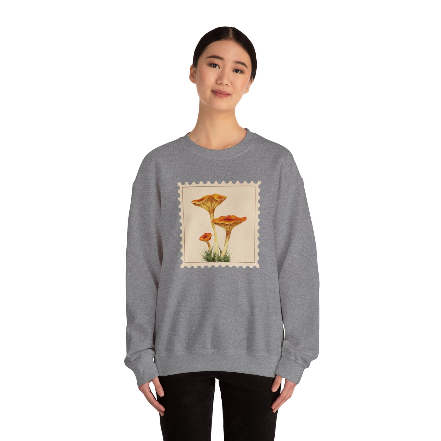 Vintage Floral Crewneck Sweatshirt, Cozy Fall Wear, Unisex Gift, Mushroom Art Apparel, Nature Lover Outfit, Comfy Mushroom Crewneck, Vintage Style