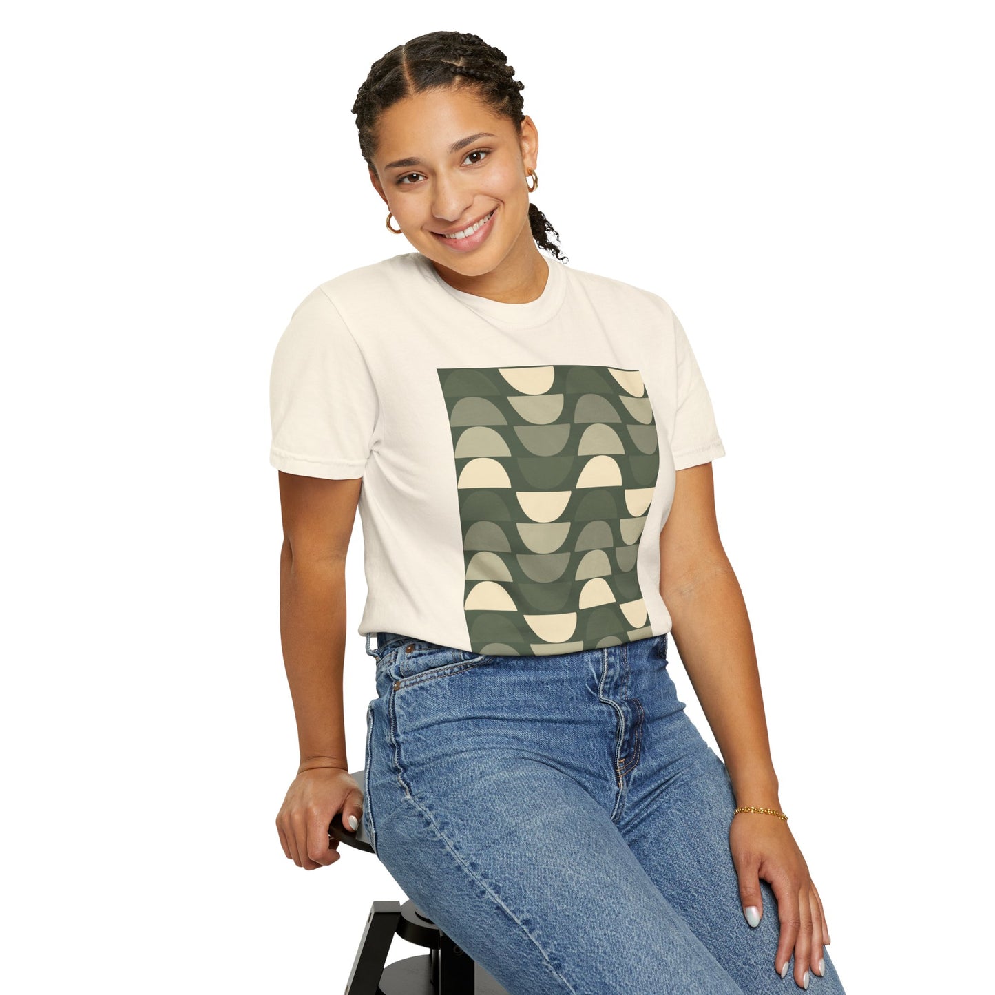 Stylish Unisex Garment-Dyed T-Shirt with Abstract Wave Design, Casual Wear, Graphic Tee, Unique Fashion, Gift for Him/Her
