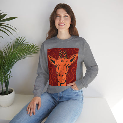 Giraffe Art Crewneck Sweatshirt, Cozy Giraffe Sweatshirt, Animal Lover Gift, Unique Sweatshirt for Friends, Cute Animal Apparel