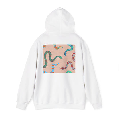 Vibrant Unisex Hoodie with Zen Frog and Snake Design, Cool Gift for Nature Lovers, Casual Wear for All Occasions, Gift for Her, Cool Hoodies