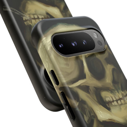 Skull Phone Case - Tough Cases, Macabre Style, Unique Accessories, Perfect for Halloween, Gothic Decor, Edgy Gift Idea | Van Gogh Reimagined, Abstract Twist on  Van Gogh's Skeleton with Burning Cigarette