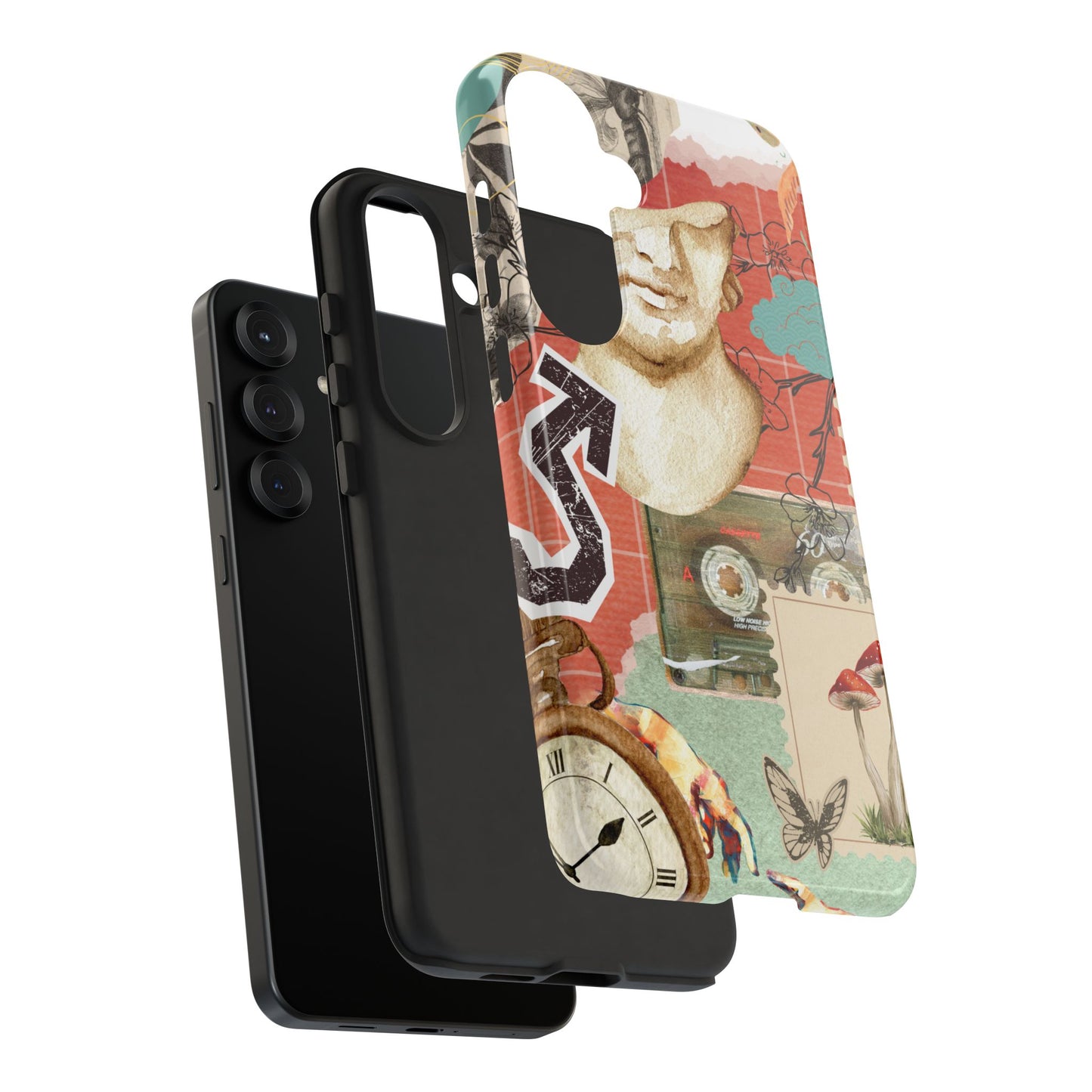Artistic iPhone Case, Tough Cases with Vintage Design, Unique Phone Cover, Gift for Art Lovers, Protective Case for All Occasions, Vintage Collage Art