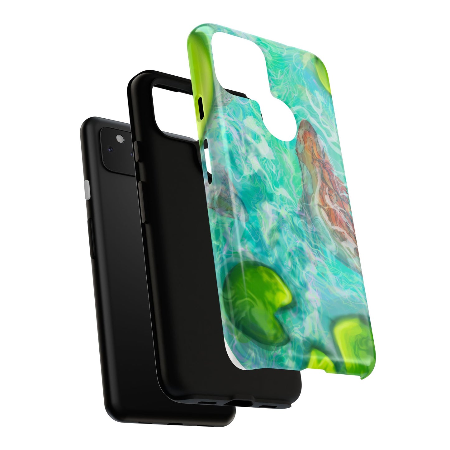 Watercolor Phone Case, Nature Lover Gift, Tough Phone Cover, Phone Accessory, Unique Design for Spring/Summer, Lily Pad, Fish Pond