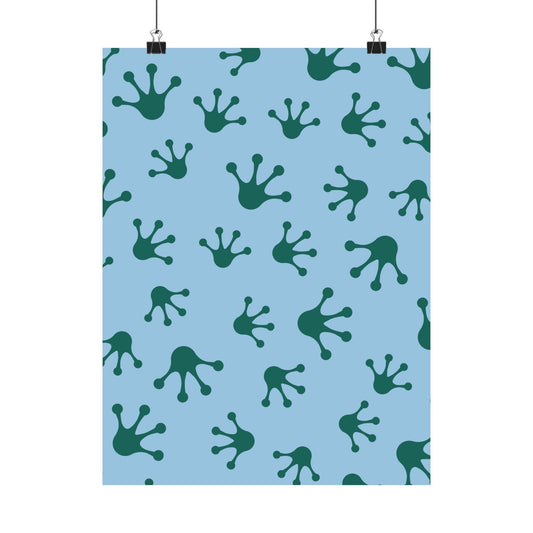 Frog Pattern Matte Vertical Posters, Wall Art, Kids Room Decor, Nursery Decor, Eco-Friendly Art, Unique Gift Idea