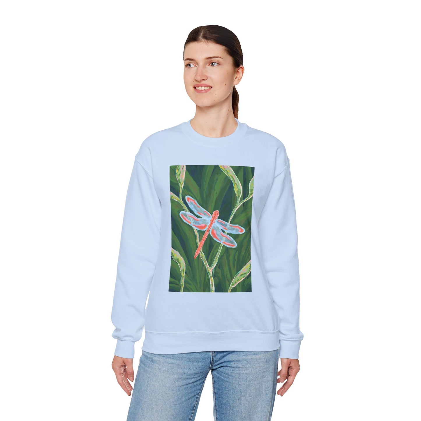 Dragonfly Artwork Sweatshirt, Cozy Graphic Crewneck, Nature-Inspired Gift, Casual Fashion, Unisex Fall Layering