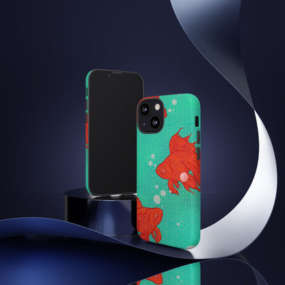 Vibrant Goldfish Phone Case, Colorful iPhone Cover, Ocean Vibe Accessory, Unique Gift for Fish Lovers, Cute Phone Cases