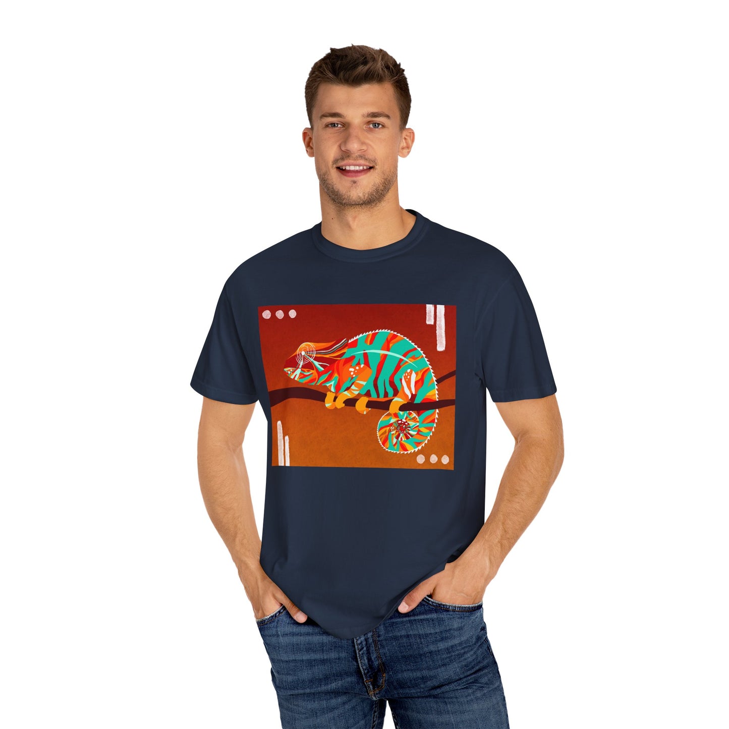 Vibrant Chameleon T-Shirt | Eco-friendly Fashion Tee, Unisex Graphic Tee, Animal Lover Shirt, Gift for Nature Enthusiasts