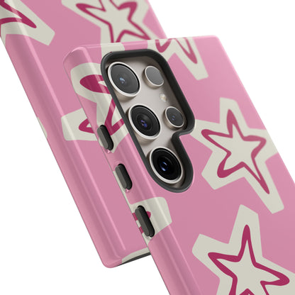 Starry Pink Phone Case | Tough Cases for Trendy Protection, Cute Gift, Fun Design, Holiday Match, Everyday Use