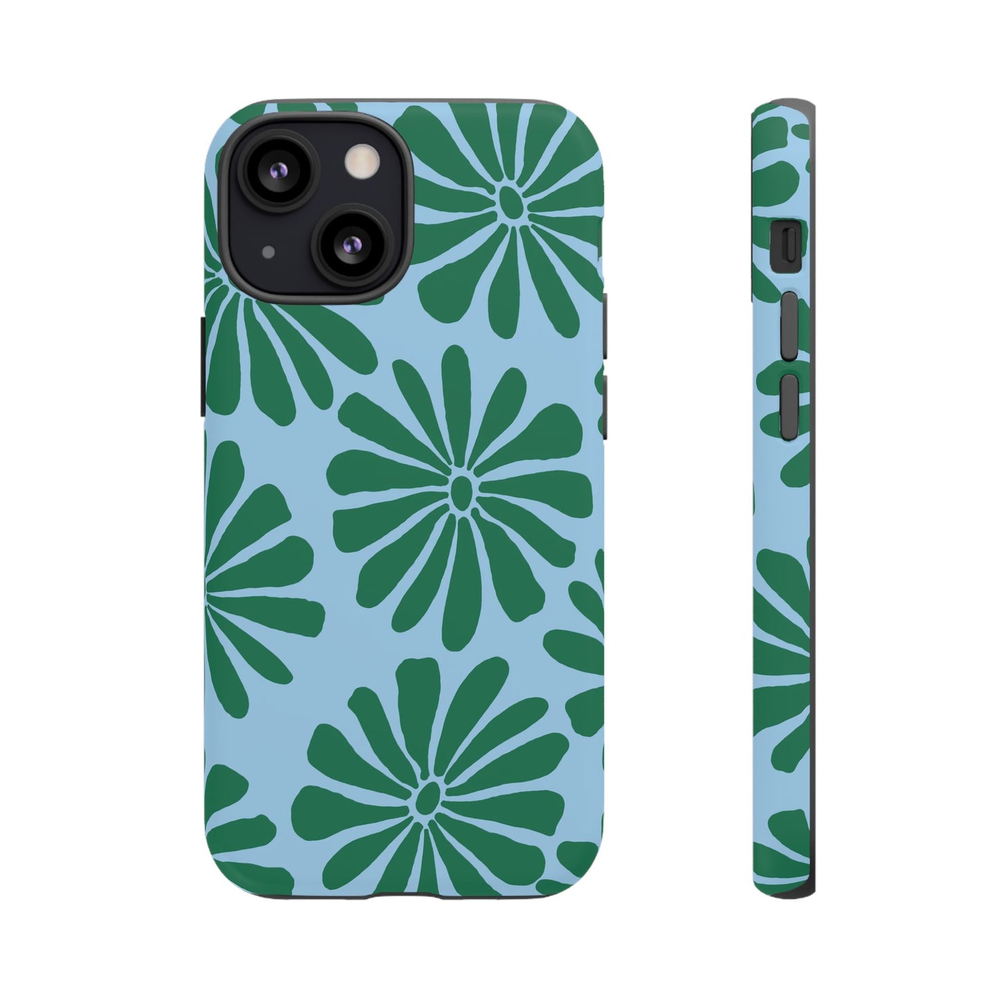 Stylish iPhone Case, Floral Phone Cover, Tough Phone Cases, Green Daisy Design, Unique Gift for Her, Spring Accessories