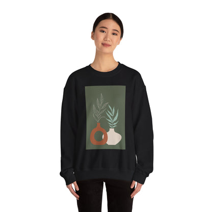 Botanical Minimalist Crewneck Sweatshirt, Cozy Unisex Pullover, Nature-Inspired Gift, Fall Fashion, Comfortable Layering Piece