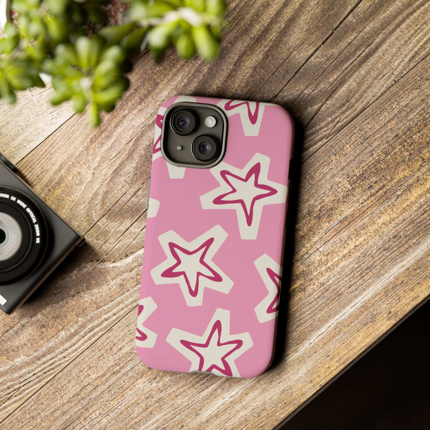 Starry Pink Phone Case | Tough Cases for Trendy Protection, Cute Gift, Fun Design, Holiday Match, Everyday Use