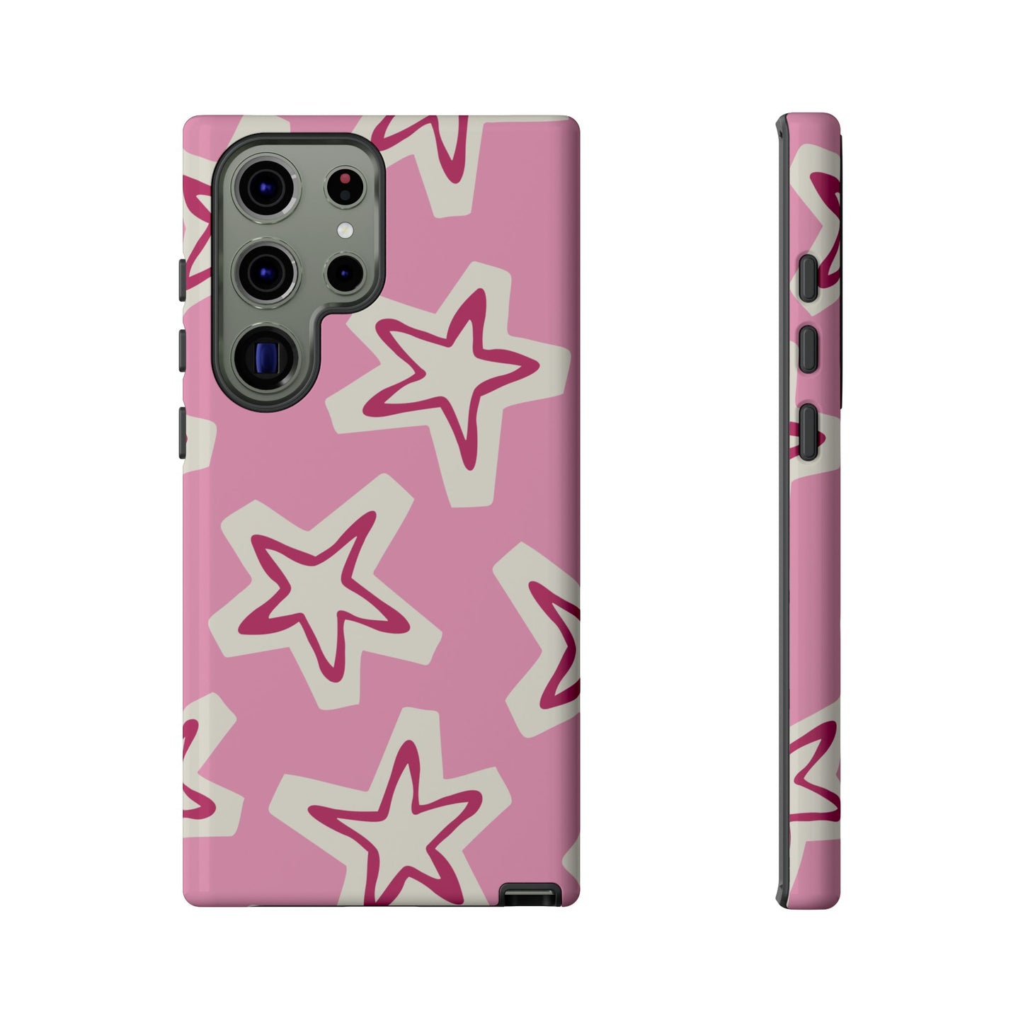 Starry Pink Phone Case | Tough Cases for Trendy Protection, Cute Gift, Fun Design, Holiday Match, Everyday Use