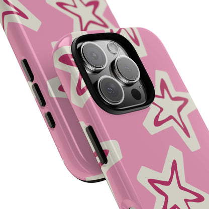 Starry Pink Phone Case | Tough Cases for Trendy Protection, Cute Gift, Fun Design, Holiday Match, Everyday Use
