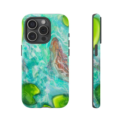 Watercolor Phone Case, Nature Lover Gift, Tough Phone Cover, Phone Accessory, Unique Design for Spring/Summer, Lily Pad, Fish Pond