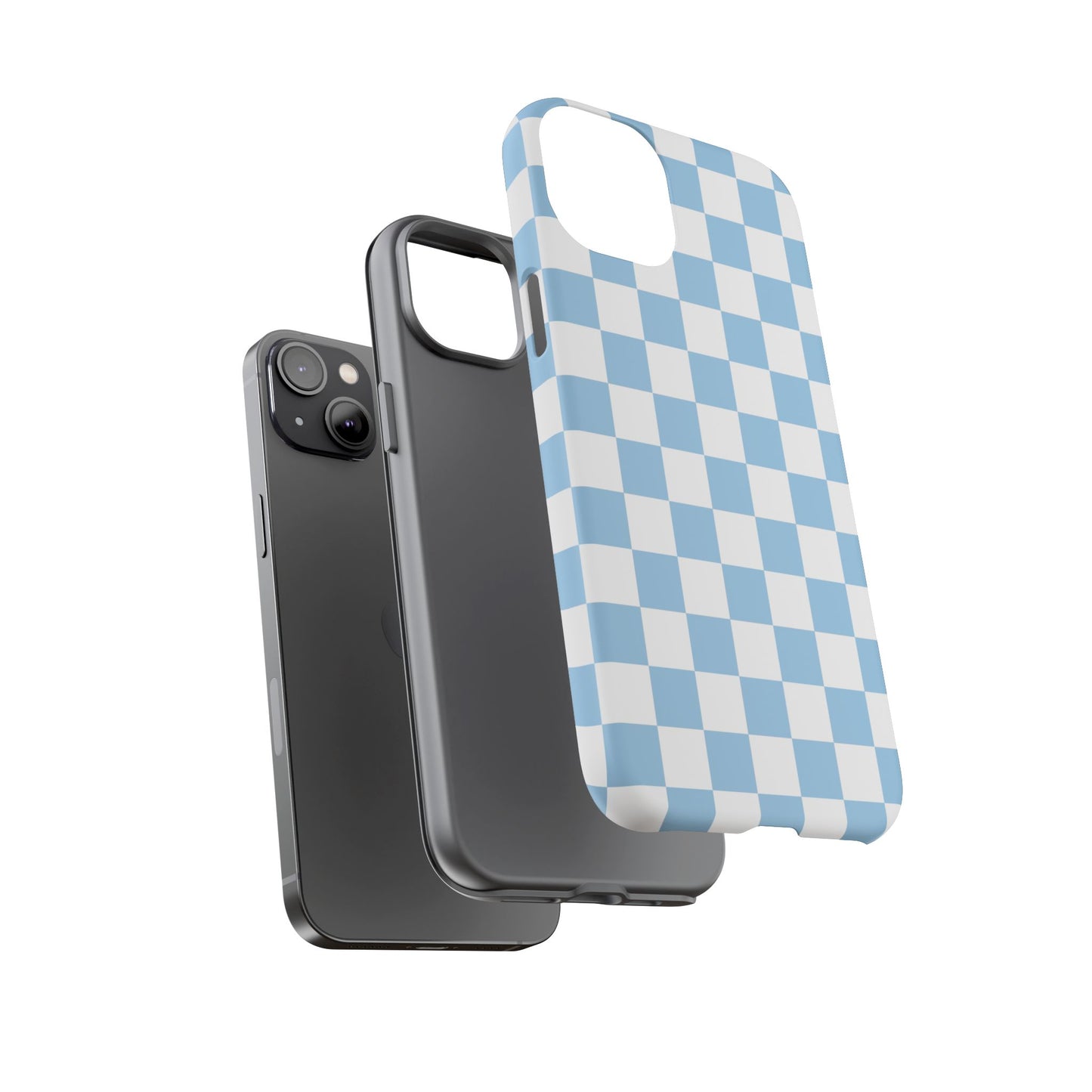 Blue Checkered Phone Case, Tough Phone Cover, Stylish Mobile Protector, Unique Gift for Him/Her, Trendy Accessories for Holidays