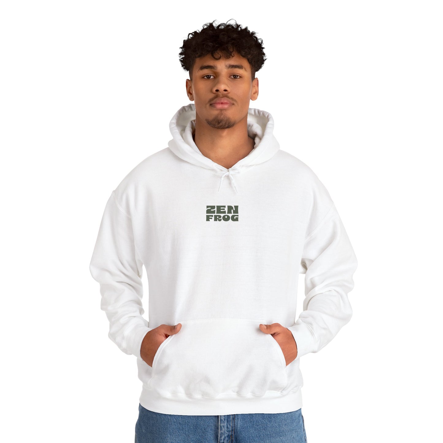 Zen Frog Unisex Hoodie | Relaxed Fashion, Cozy Sweatshirt, Unique Gift, Chill Vibes, Spring and Summer Style