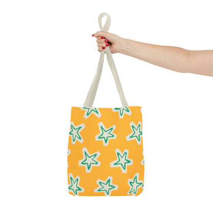 Starry Yellow Tote Bag | Stylish Grocery Tote, Eco-Friendly Bag, Beach Bag, Weekend Getaway, Custom Design