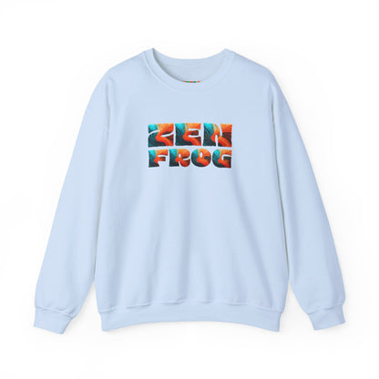 Zen Frog Crewneck Sweatshirt, Cozy Unisex Sweatshirt, Relaxed Fit Fashion, Perfect Gift for Friends, Everyday Style, Casual Wear, Simple Moon Design, Gift for Him, Gift for Her