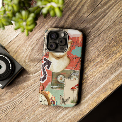 Artistic iPhone Case, Tough Cases with Vintage Design, Unique Phone Cover, Gift for Art Lovers, Protective Case for All Occasions, Vintage Collage Art
