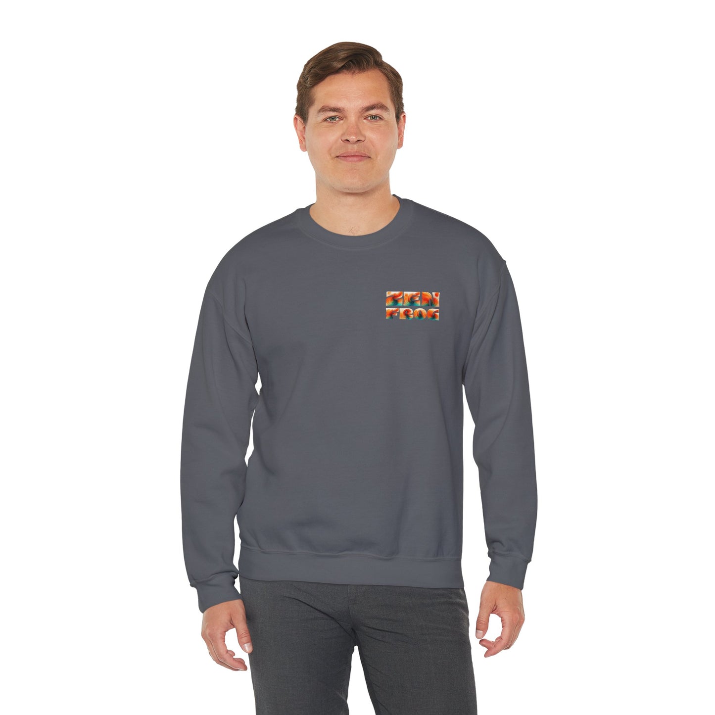 Funky Fish Crewneck Sweatshirt - Zen Frog Cozy & Calm Vibes for All, Perfect Gift for Nature Lovers, Relaxation, and Casual Wear
