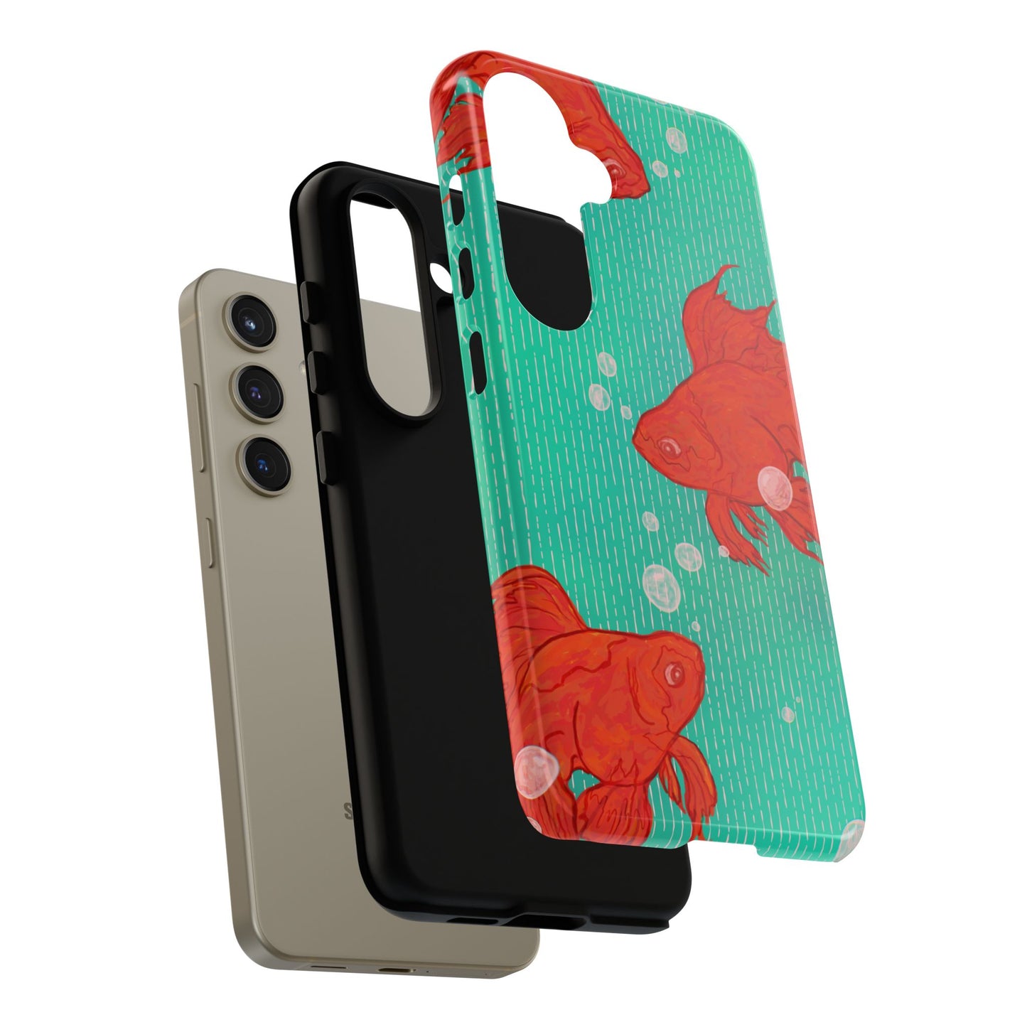 Vibrant Goldfish Phone Case, Colorful iPhone Cover, Ocean Vibe Accessory, Unique Gift for Fish Lovers, Cute Phone Cases