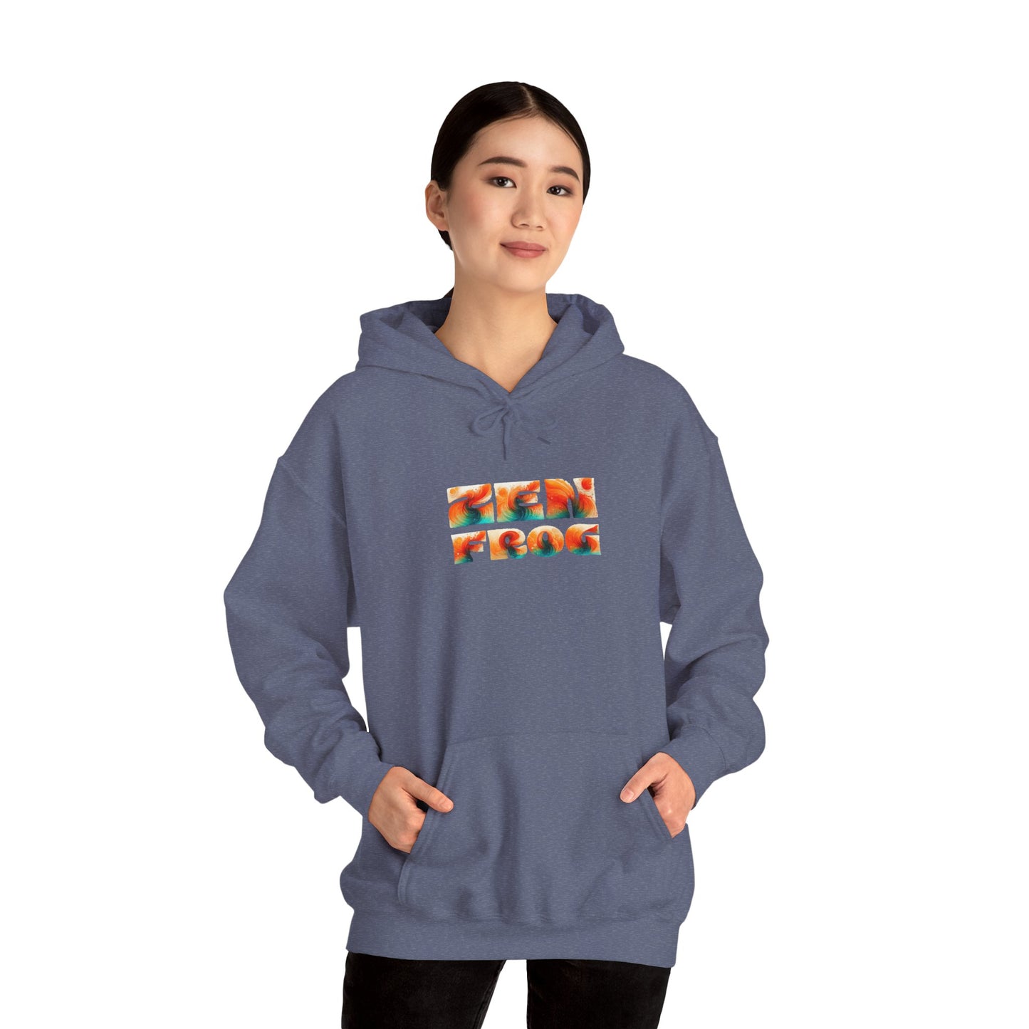Vibrant Unisex Hoodie with Zen Frog and Snake Design, Cool Gift for Nature Lovers, Casual Wear for All Occasions, Gift for Her, Cool Hoodies