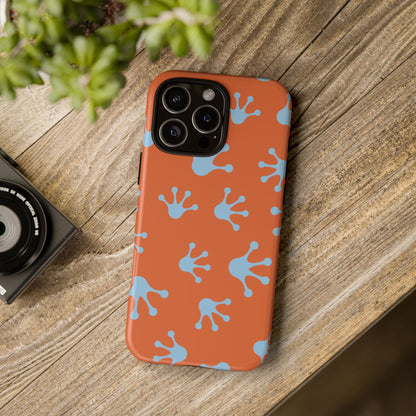 Frog Print Phone Case - Tough Cases, Orange Frog Design, Unique Gift, Fun Accessories, Vibrant Phone Cases, Cool Cases