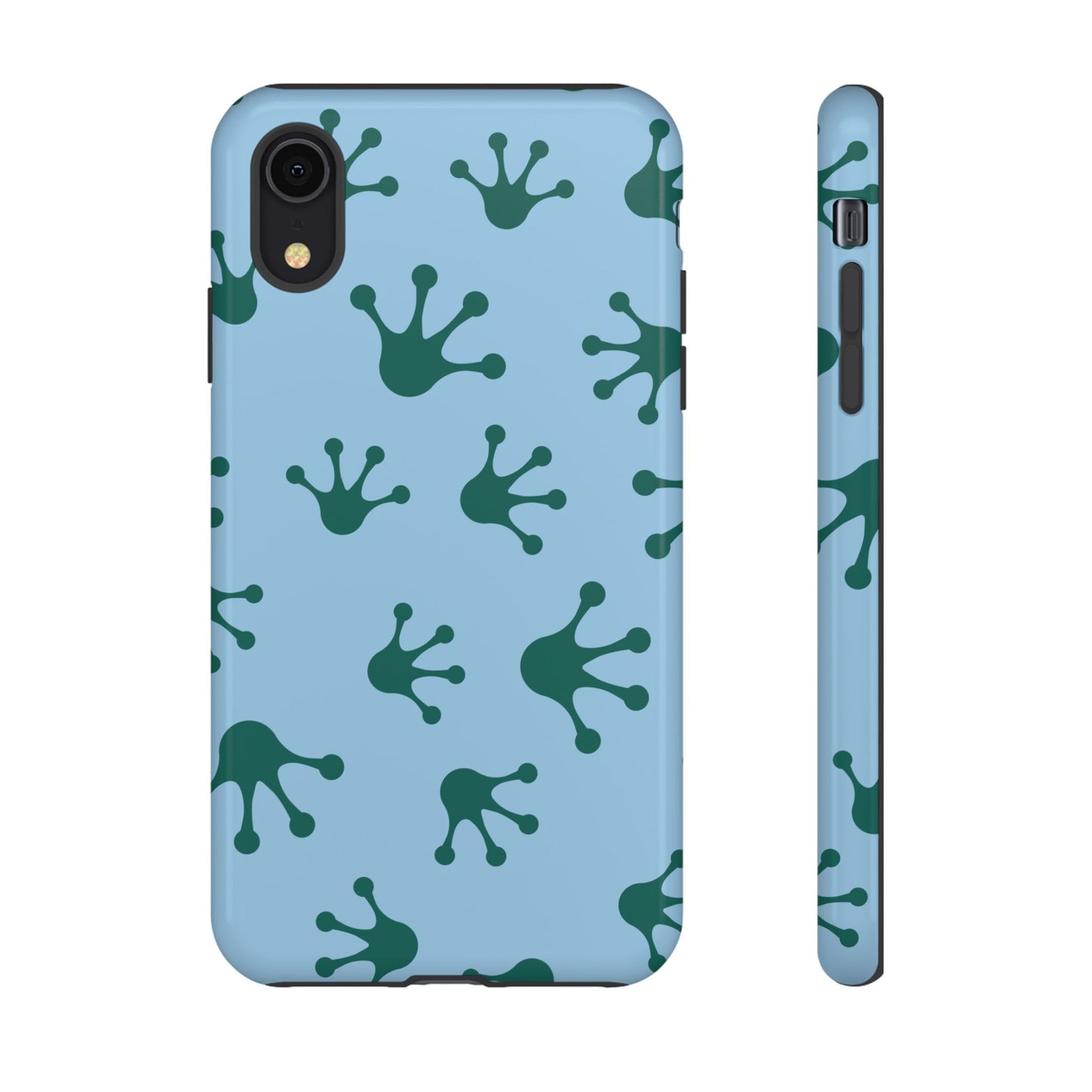 Frog Pattern Phone Case, Tough Cases for Nature Lovers, Unique Gift for Kids, Eco-Friendly Accessories, Stylish Cell Phone Cover, Cute Frog Print Pattern, Artsy Phone Cases