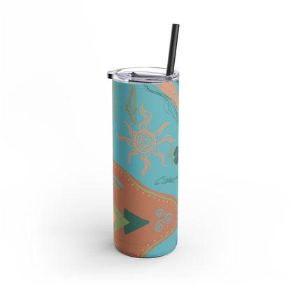 Vibrant Skinny Tumbler, Colorful Drinkware, Reusable Travel Mug, Eco-friendly Gift, Summer Hydration Cup, Stylish Beverage Container