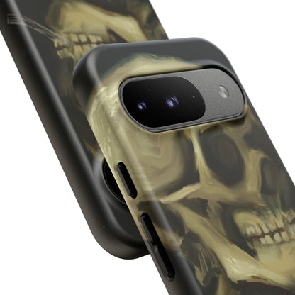Skull Phone Case - Tough Cases, Macabre Style, Unique Accessories, Perfect for Halloween, Gothic Decor, Edgy Gift Idea | Van Gogh Reimagined, Abstract Twist on  Van Gogh's Skeleton with Burning Cigarette
