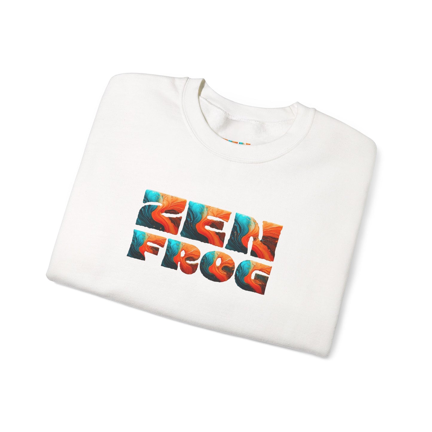 Zen Frog Crewneck Sweatshirt, Cozy Unisex Sweatshirt, Relaxed Fit Fashion, Perfect Gift for Friends, Everyday Style, Casual Wear, Simple Moon Design, Gift for Him, Gift for Her