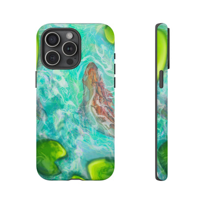 Watercolor Phone Case, Nature Lover Gift, Tough Phone Cover, Phone Accessory, Unique Design for Spring/Summer, Lily Pad, Fish Pond