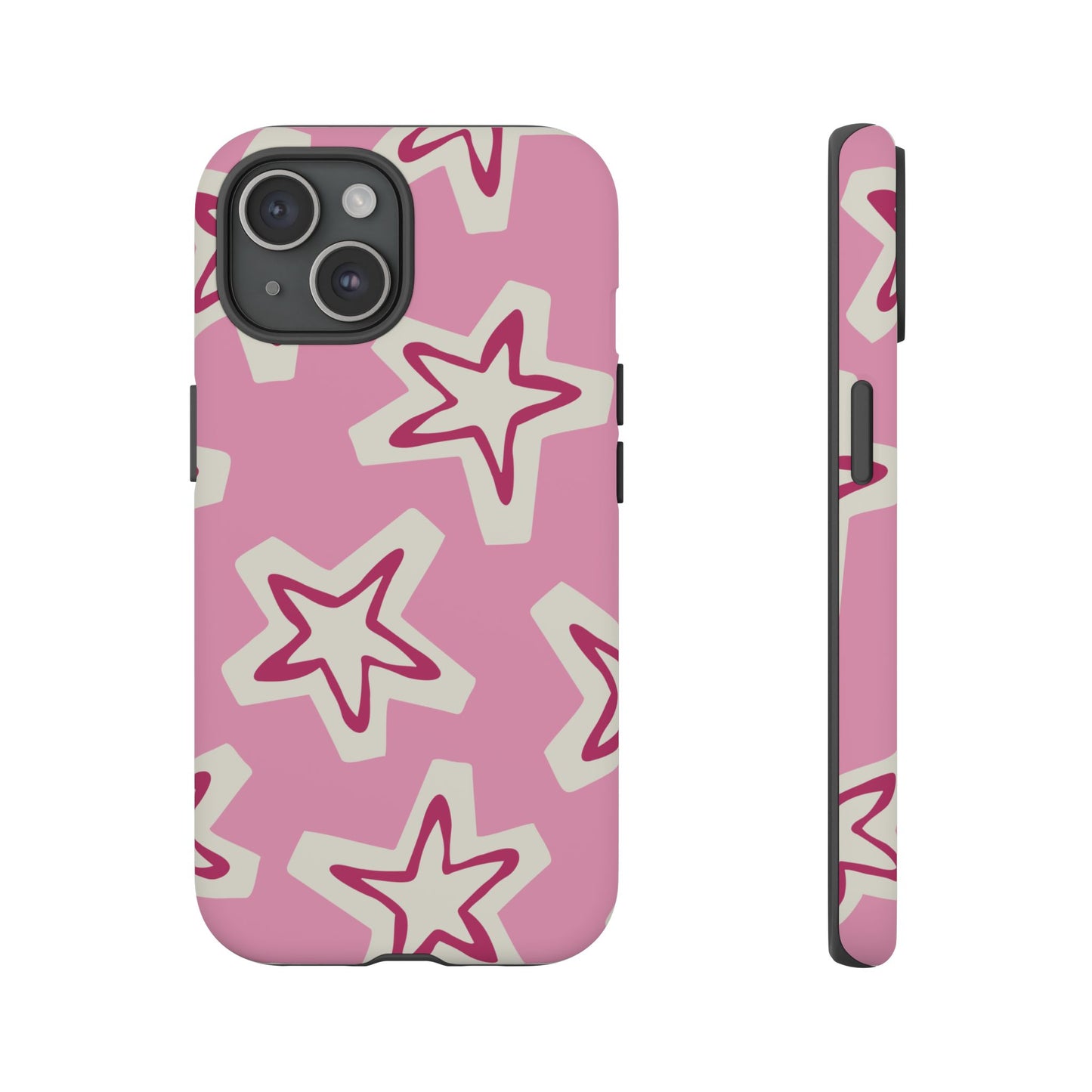 Starry Pink Phone Case | Tough Cases for Trendy Protection, Cute Gift, Fun Design, Holiday Match, Everyday Use