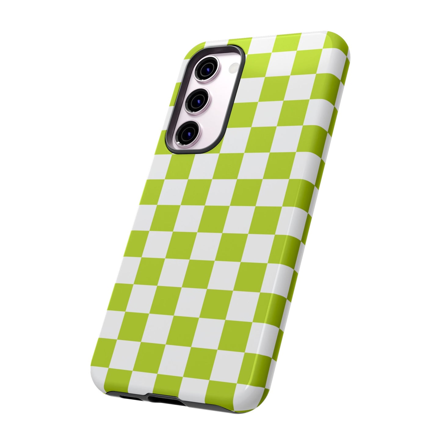 Lively Checker Pattern Phone Case | Tough Cases, Green Checkered Design, Unique Cell Phone Cover, Trendy Accessory, Gift Idea