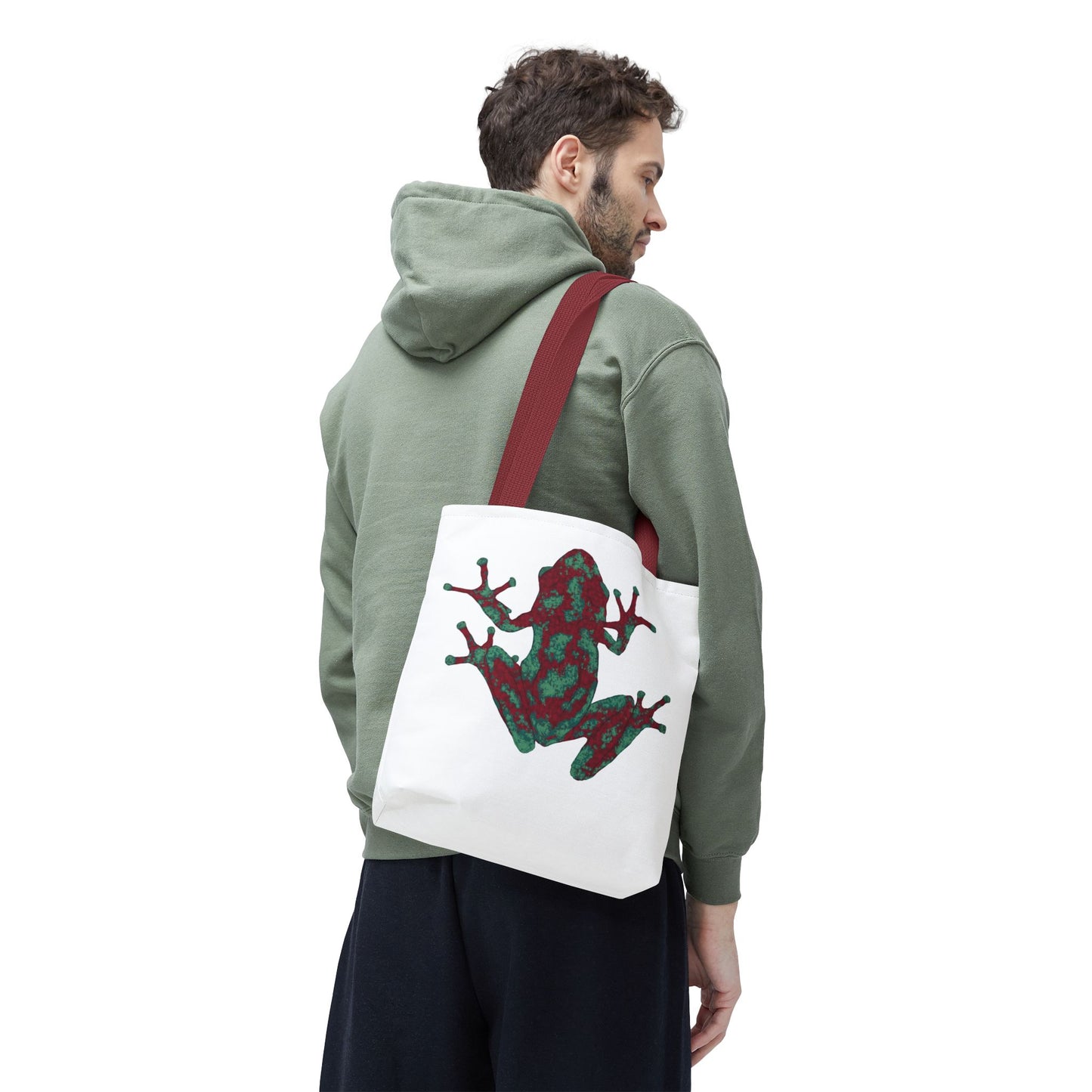 Frog Art Tote Bag, Eco-Friendly Shopping Bag, Nature Lover Gift, Stylish Reusable Tote, Unique Animal Print Purse