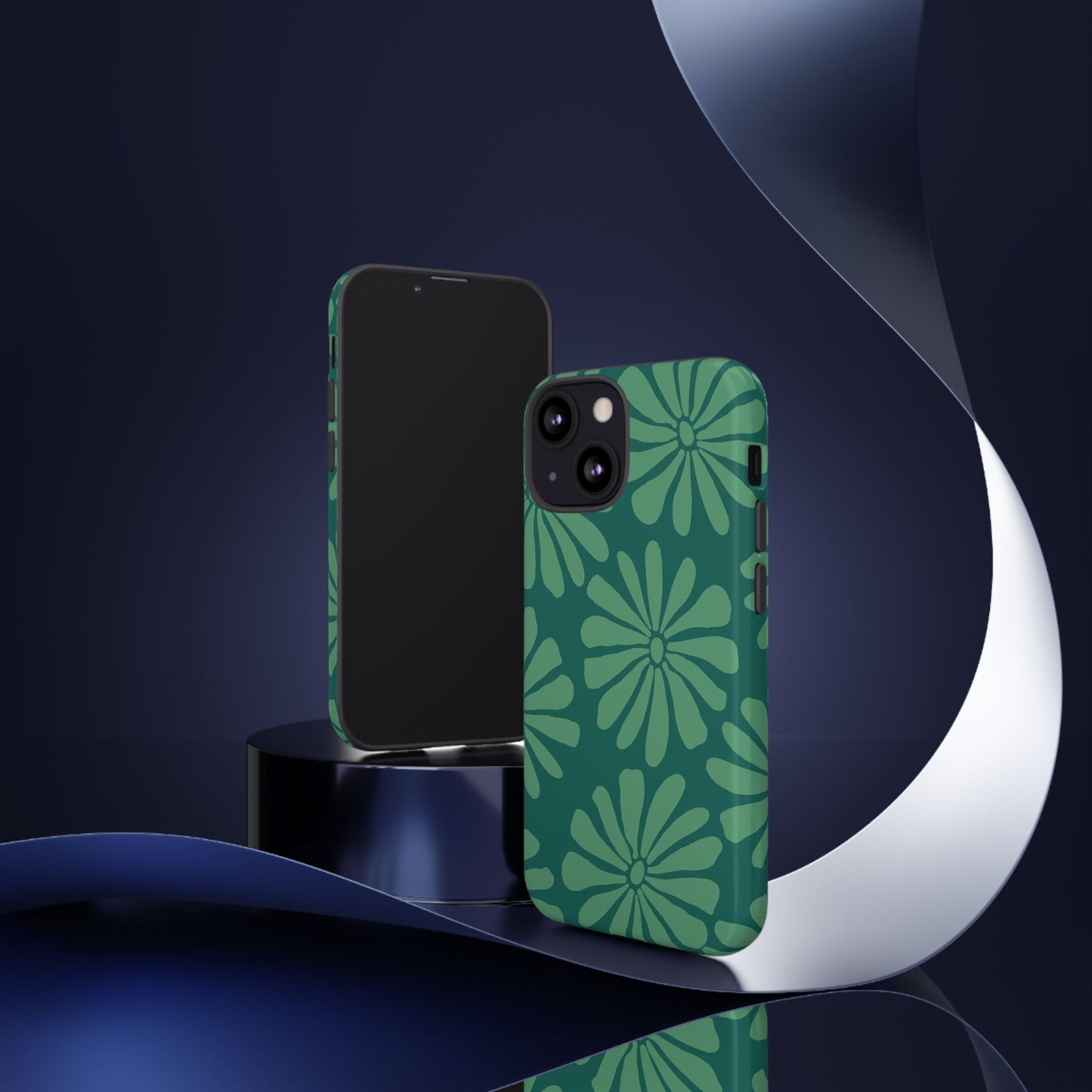 Stylish iPhone Case, Floral Phone Cover, Tough Phone Cases, Green Daisy Design, Unique Gift for Her, Spring Accessories