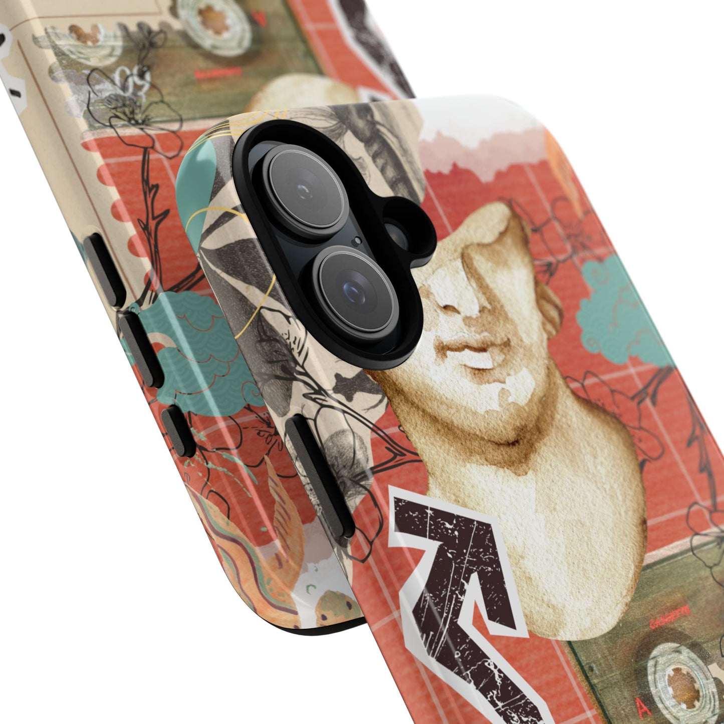 Artistic iPhone Case, Tough Cases with Vintage Design, Unique Phone Cover, Gift for Art Lovers, Protective Case for All Occasions, Vintage Collage Art