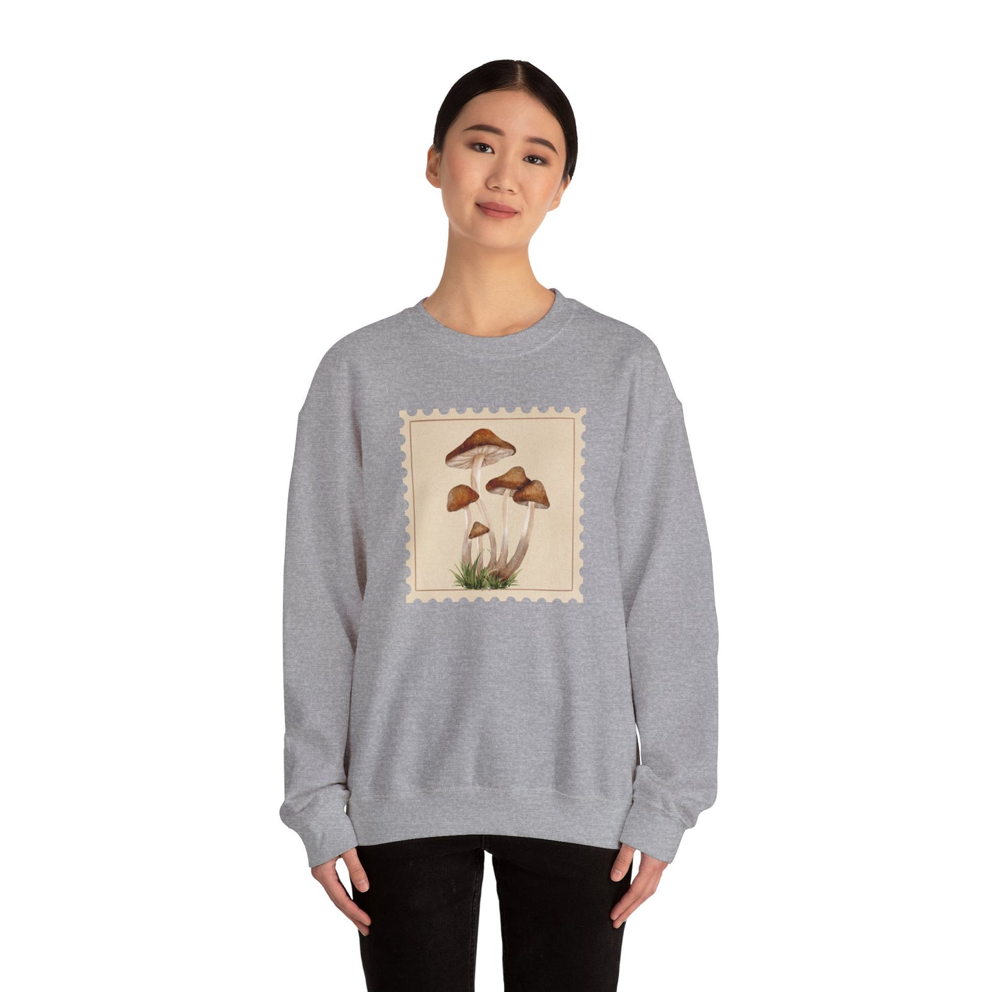 Mushroom Vibes Unisex Crewneck Sweatshirt - Cozy Fashion, Nature Lover Gift, Fall Outfit, Eco-Friendly Style, Perfect for Autumn, Artsy Sweatshirts, Premium, Nature-inspired Crewnecks