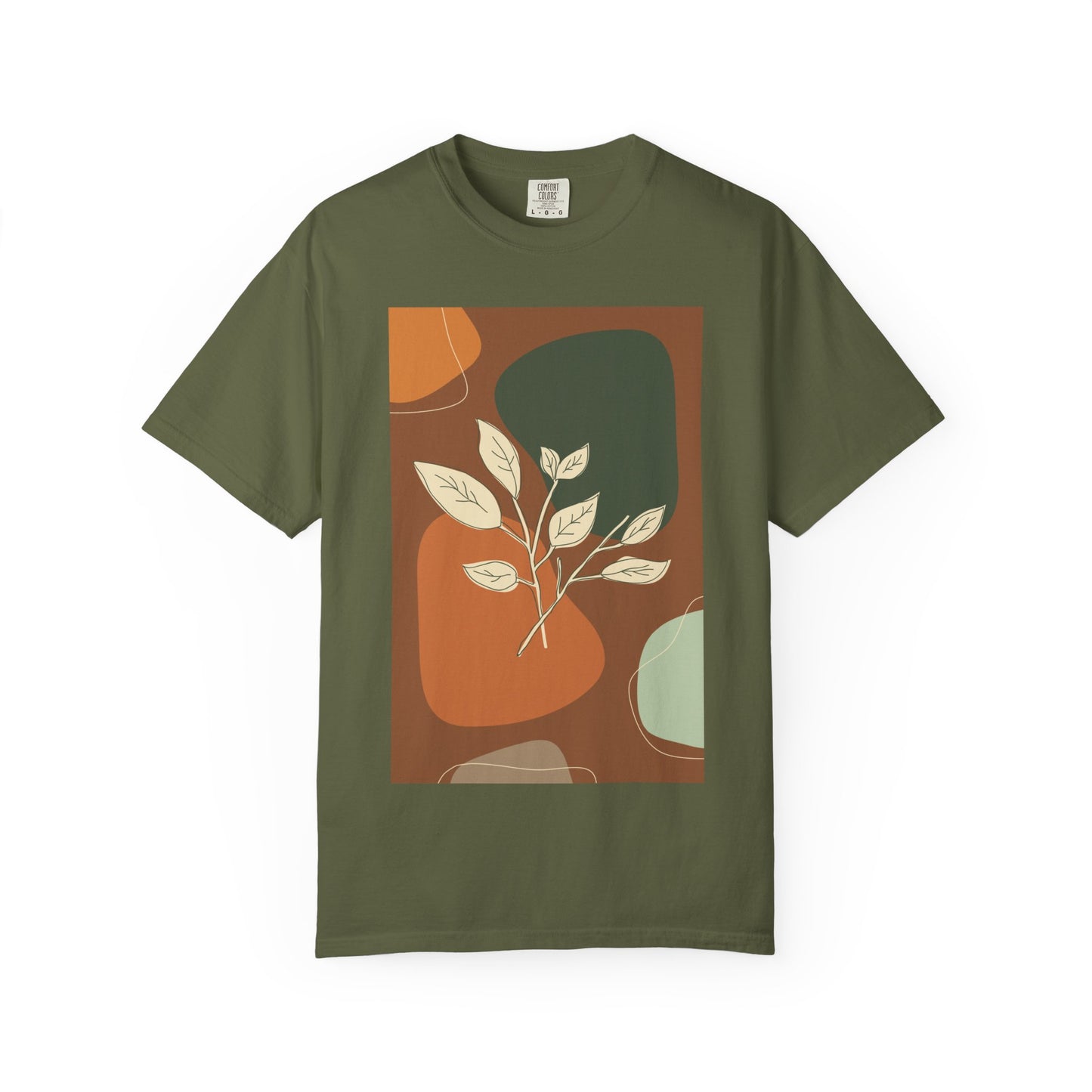 Boho Leafy T-Shirt, Unisex Short Sleeve Tee, Casual Wear, Earthy Aesthetic, Gifts for Nature Lovers, Comfortable Everyday Style