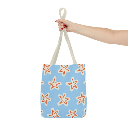 Starry Blue Tote Bag | Stylish Grocery Tote, Eco-Friendly Bag, Beach Bag, Weekend Getaway, Custom Design