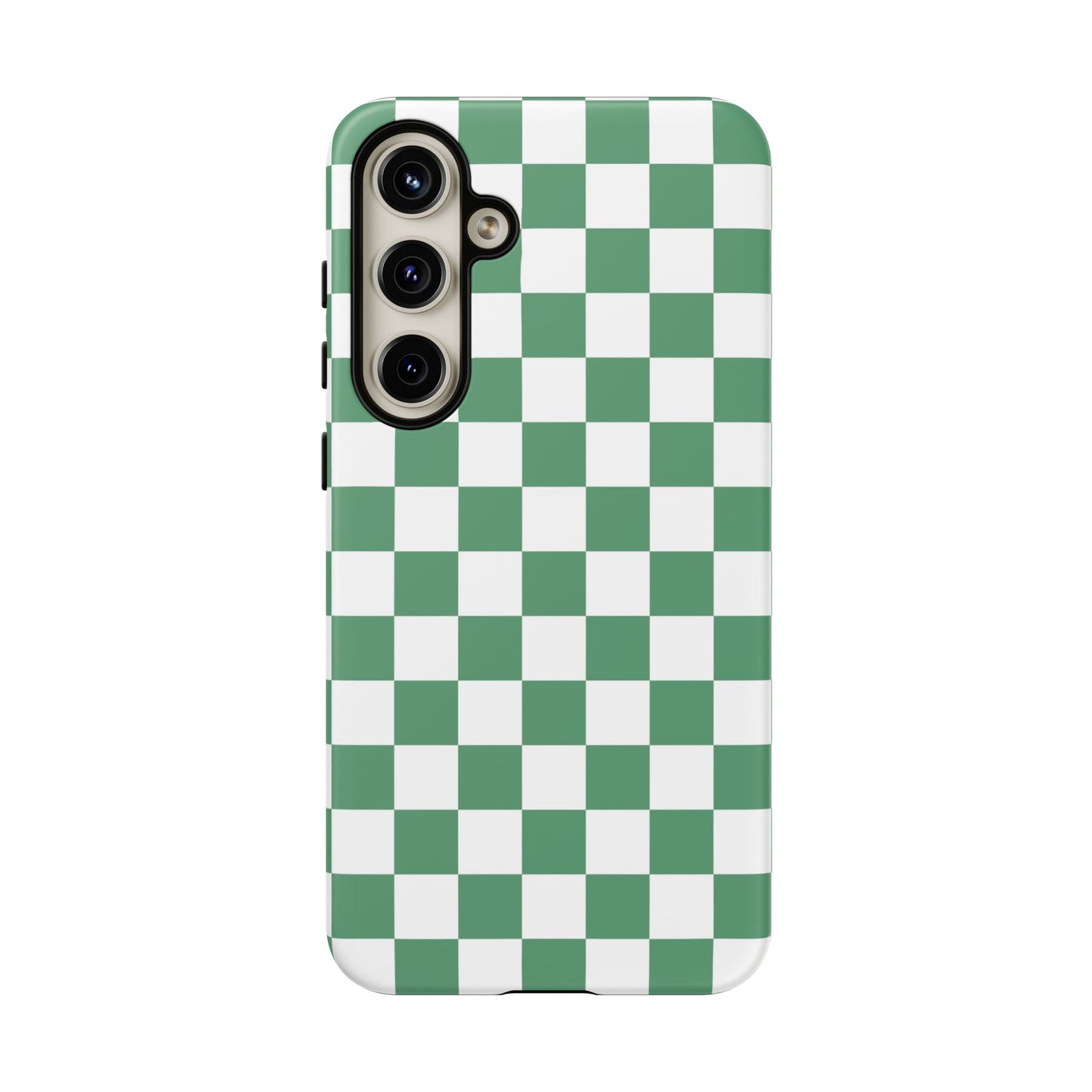 Stylish Phone Case - Green Checker Print, Trendy Phone Cover, Unique Gift, Modern Accessories, Eco-Friendly Case