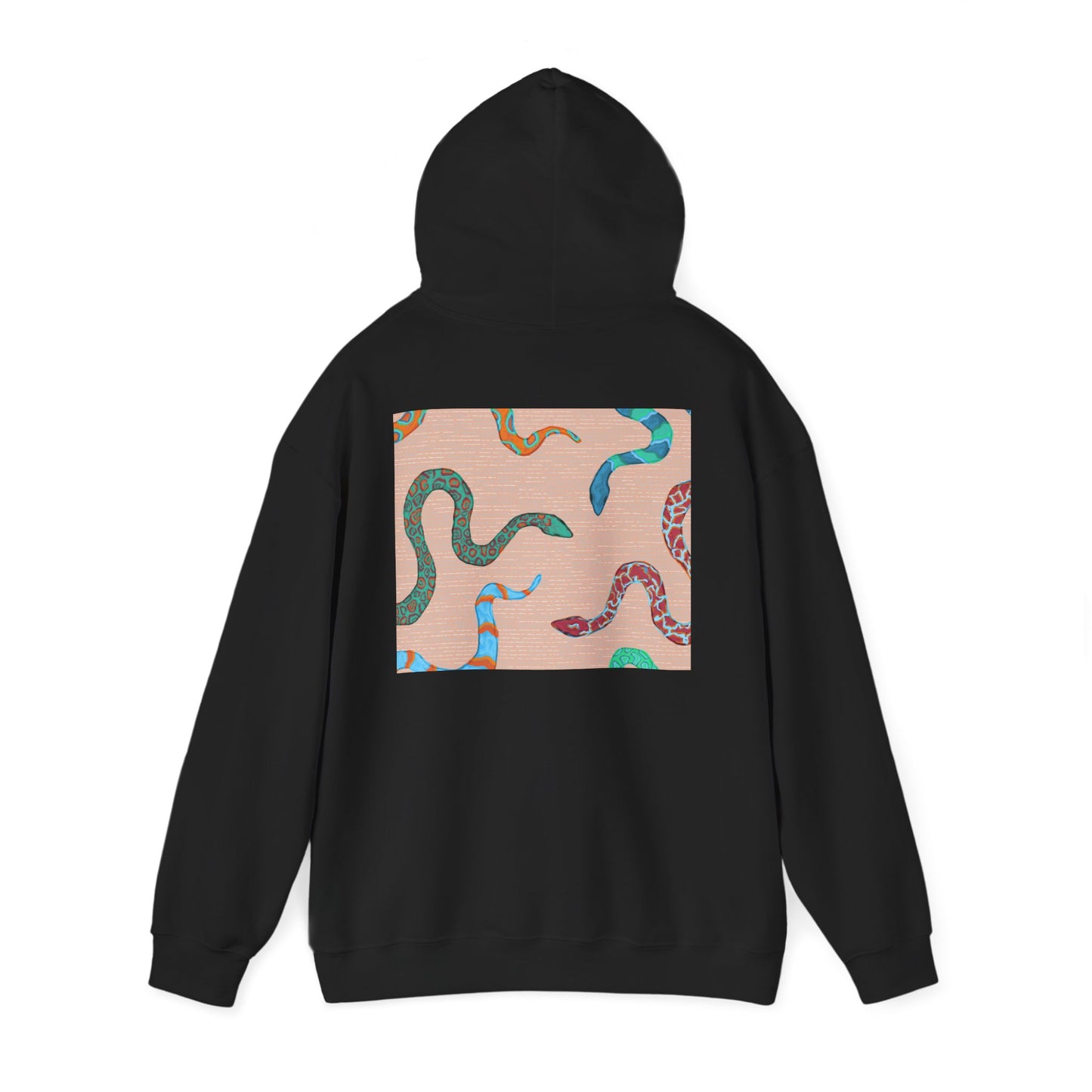 Vibrant Unisex Hoodie with Zen Frog and Snake Design, Cool Gift for Nature Lovers, Casual Wear for All Occasions, Gift for Her, Cool Hoodies