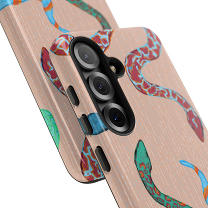 Colorful Snake Phone Case, Tough Phone Case, Unique Phone Cover, Animal Print Case, Gifts for Her, Trendy Accessories