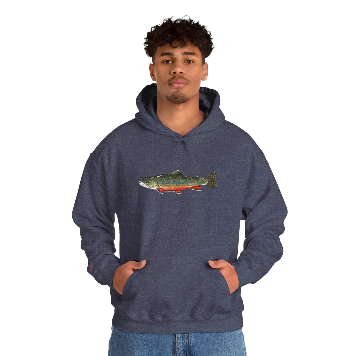 Trout Design Heavy Blend Hoodie, Fishing Gift, Outdoor Apparel, Comfortable Sweatshirt, Unisex Hoodie, Casual Fishing Wear